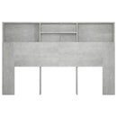 sengegavl med opbevaring 160x19x103,5 cm betongrå