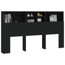 sengegavl med opbevaring 180x19x103,5 cm sort