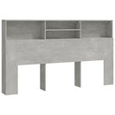 sengegavl med opbevaring 180x19x103,5 cm betongrå