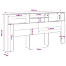 sengegavl med opbevaring 220x19x101,5 cm hvid