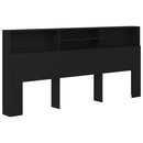 sengegavl med opbevaring 220x19x103,5 cm sort