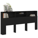 sengegavl med opbevaring 220x19x103,5 cm sort