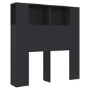 sengegavl med opbevaring 100x18,5x102,5 cm sort
