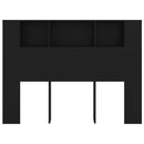 sengegavl med opbevaring 140x18,5x104,5 cm sort
