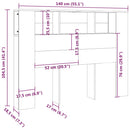 sengegavl med opbevaring 140x18,5x104,5 cm sonoma-eg