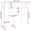sengegavl med opbevaring 140x18,5x104,5 cm sonoma-eg