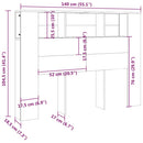 sengegavl med opbevaring 140x18,5x104,5 cm betongrå