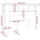 sengegavl med opbevaring 160x18,5x104,5 cm sonoma-eg