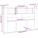 sengegavl med opbevaring 180x18,5x104,5 cm sort