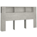 sengegavl med opbevaring 180x18,5x104,5 cm betongrå