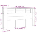 sengegavl med opbevaring 200x18,5x104,5 cm hvid