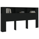 sengegavl med opbevaring 200x18,5x104,5 cm sort