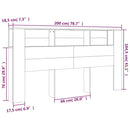 sengegavl med opbevaring 200x18,5x104,5 cm sonoma-eg