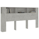 sengegavl med opbevaring 200x18,5x104,5 cm betongrå