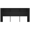 sengegavl med opbevaring 220x18,5x104,5 cm sort