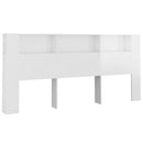 sengegavl med opbevaring 220x18,5x104,5 cm hvid højglans