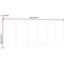 sengegærde 240x1,5x80 cm konstrueret træ grå sonoma-eg
