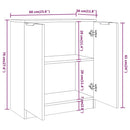 skænk 60x30x70 cm konstrueret træ røget egetræsfarve