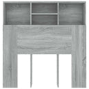sengegavl med opbevaring 100x19x103,5 cm grå sonoma-eg