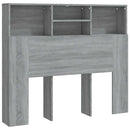 sengegavl med opbevaring 120x19x103,5 cm grå sonoma-eg