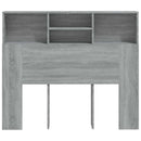 sengegavl med opbevaring 120x19x103,5 cm grå sonoma-eg