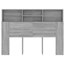 sengegavl med opbevaring 140x19x103,5 cm grå sonoma-eg