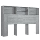 sengegavl med opbevaring 160x19x103,5 cm grå sonoma-eg
