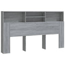 sengegavl med opbevaring 180x19x103,5 cm grå sonoma-eg