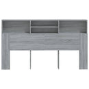 sengegavl med opbevaring 180x19x103,5 cm grå sonoma-eg