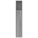 sengegavl med opbevaring 160x18,5x104,5 cm grå sonoma-eg