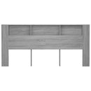sengegavl med opbevaring 220x18,5x104,5 cm grå sonoma-eg