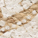 gulvtæppe flettet jute med print 180 cm rund