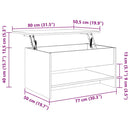 sofabord 80x50x40 cm konstrueret træ sort