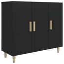 skab 90x34x80 cm konstrueret træ sort