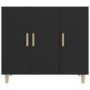 skab 90x34x80 cm konstrueret træ sort