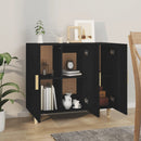 skab 90x34x80 cm konstrueret træ sort