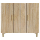 skab 90x34x80 cm konstrueret træ røget egetræsfarve