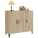 skab 90x34x80 cm konstrueret træ røget egetræsfarve