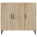 skab 90x34x80 cm konstrueret træ røget egetræsfarve
