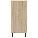 skab 90x34x80 cm konstrueret træ røget egetræsfarve
