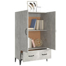 skab 70x31x115 cm konstrueret træ betongrå