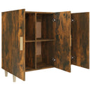 skab 90x34x80 cm konstrueret træ røget egetræsfarve