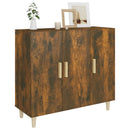skab 90x34x80 cm konstrueret træ røget egetræsfarve