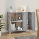 skab 90x34x80 cm konstrueret træ grå sonoma-eg
