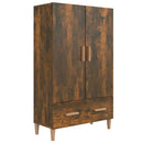 skab 70x31x115 cm konstrueret træ røget egetræsfarve