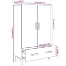 skab 70x31x115 cm konstrueret træ røget egetræsfarve