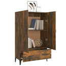 skab 70x31x115 cm konstrueret træ røget egetræsfarve