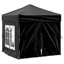 foldbart festtelt med sidevægge 2x2 m sort