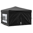 foldbart festtelt med sidevægge 2x2 m sort