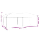 foldbart festtelt med sidevægge 3x6 m hvid